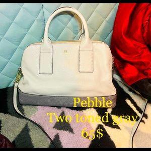 Gray pebbled leather Kate spade